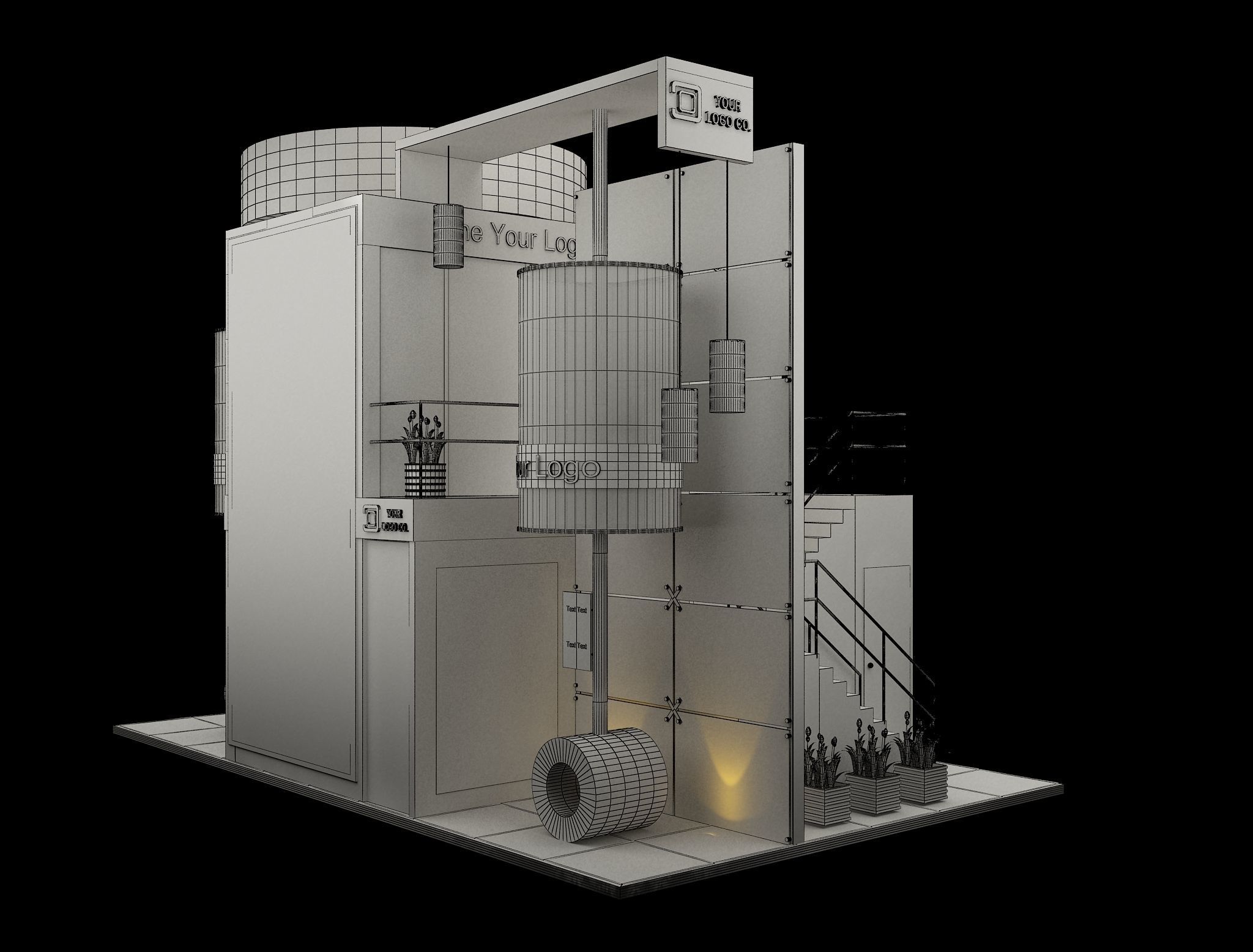 Booth Exhibition Stand a592a 3D model_23