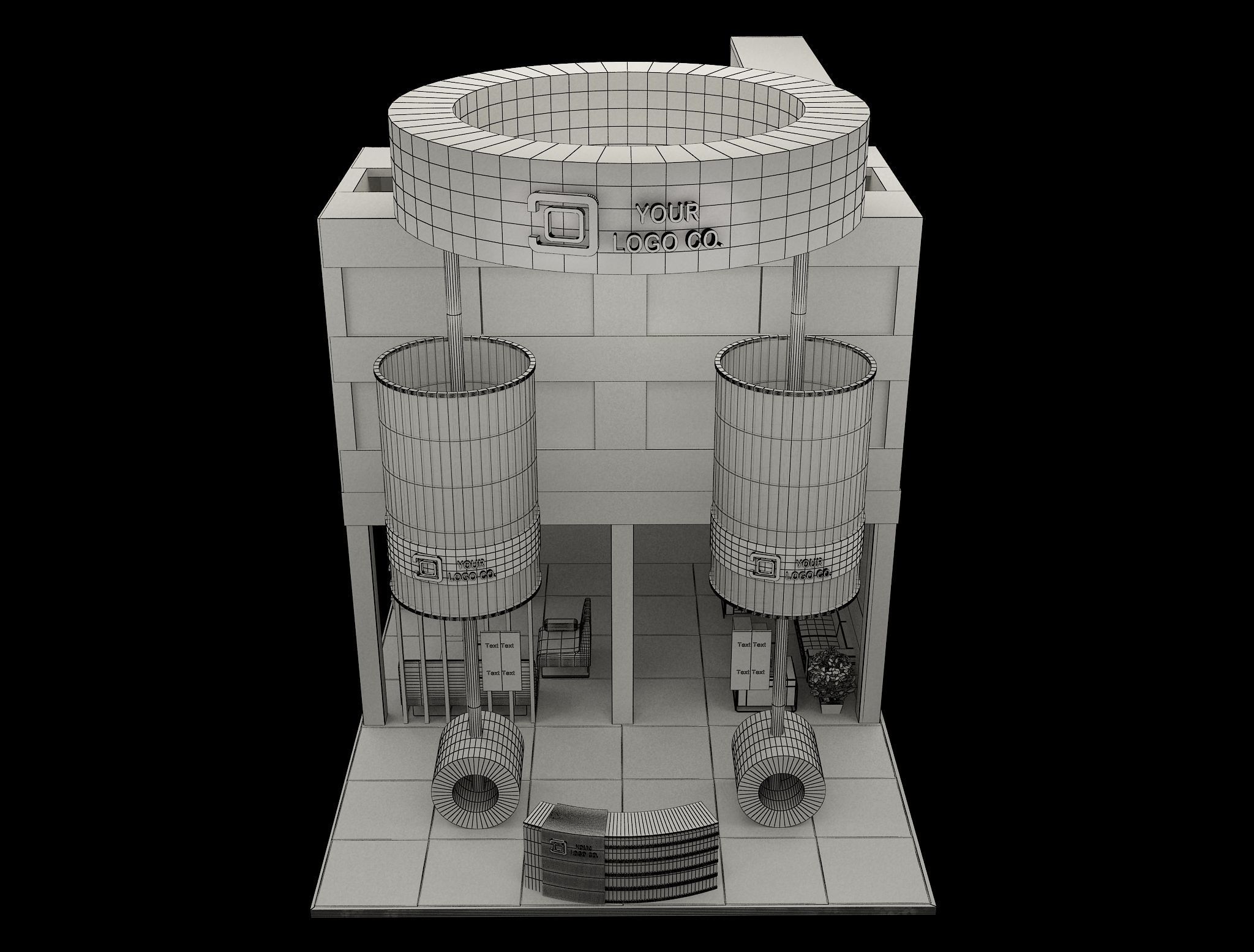 Booth Exhibition Stand a592a 3D model_13
