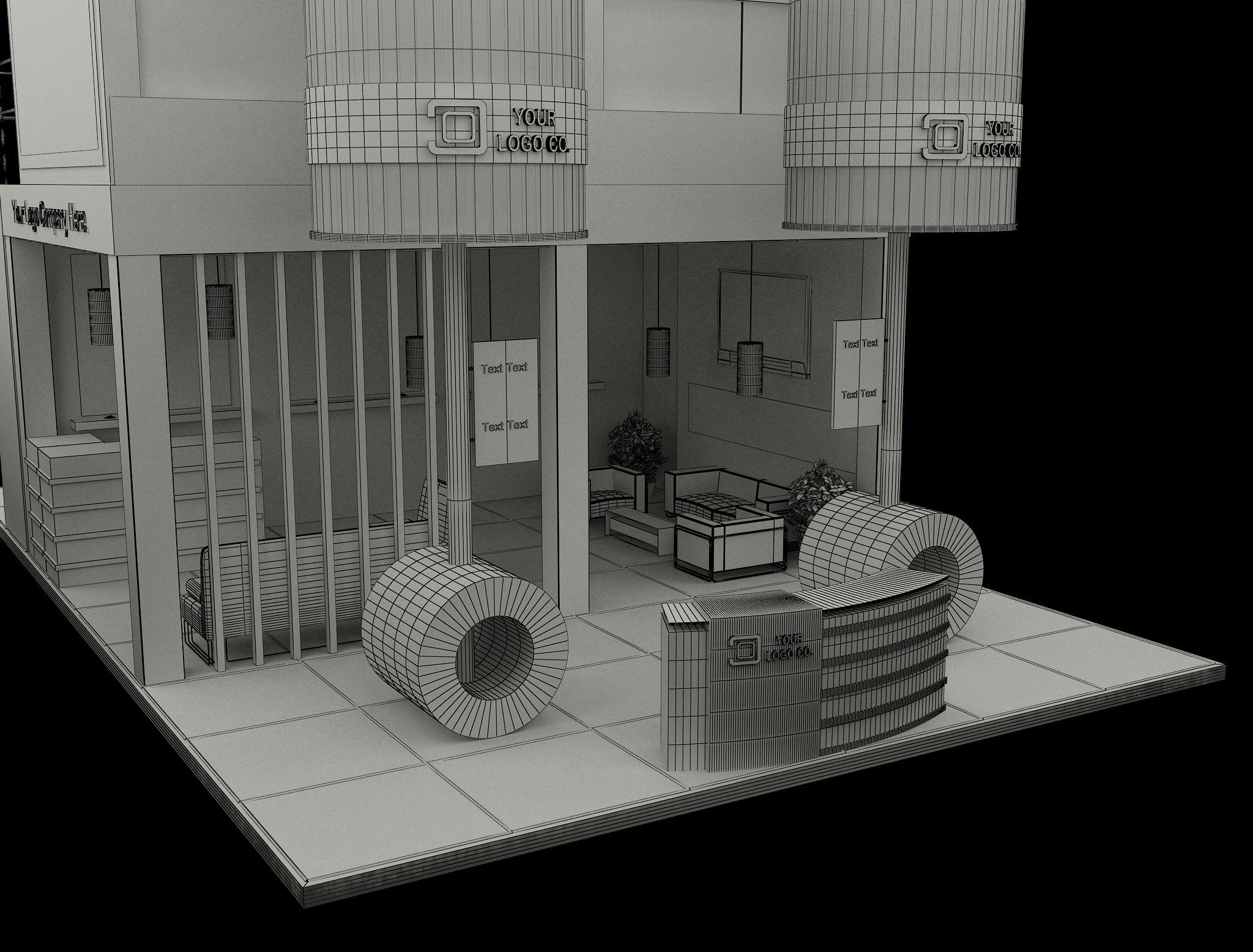 Booth Exhibition Stand a592a 3D model_11