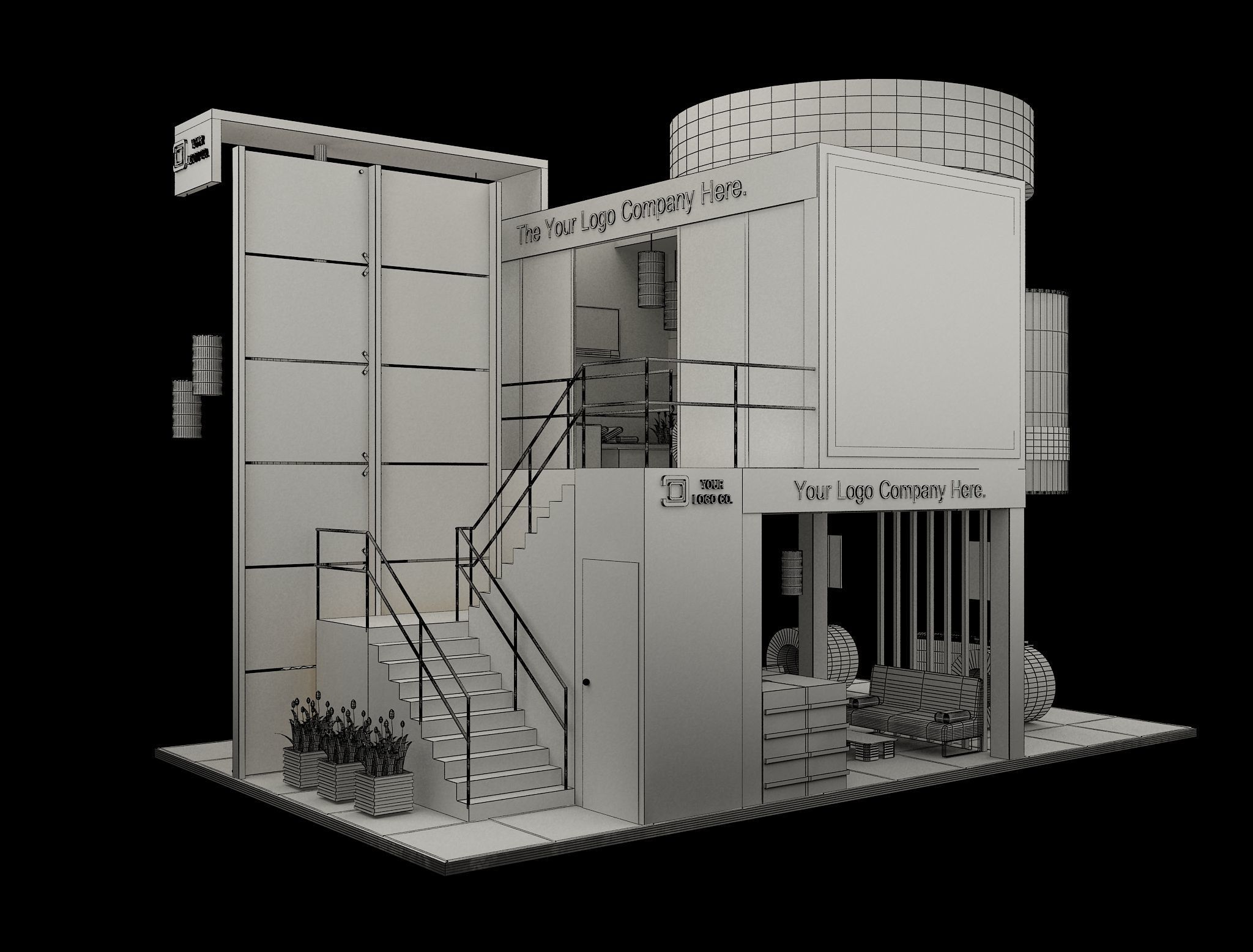 Booth Exhibition Stand a592a 3D model_19