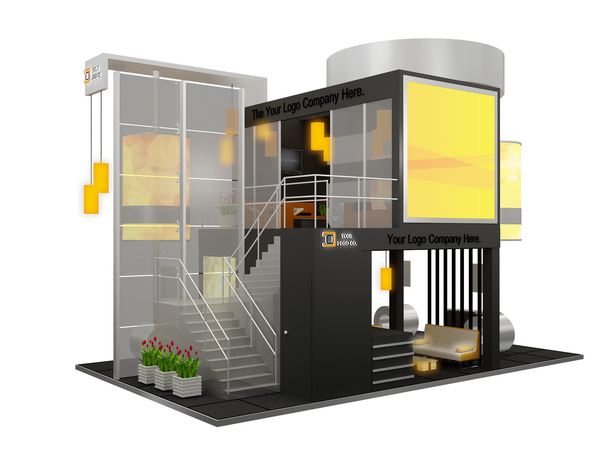 Booth Exhibition Stand a592a 3D model_18