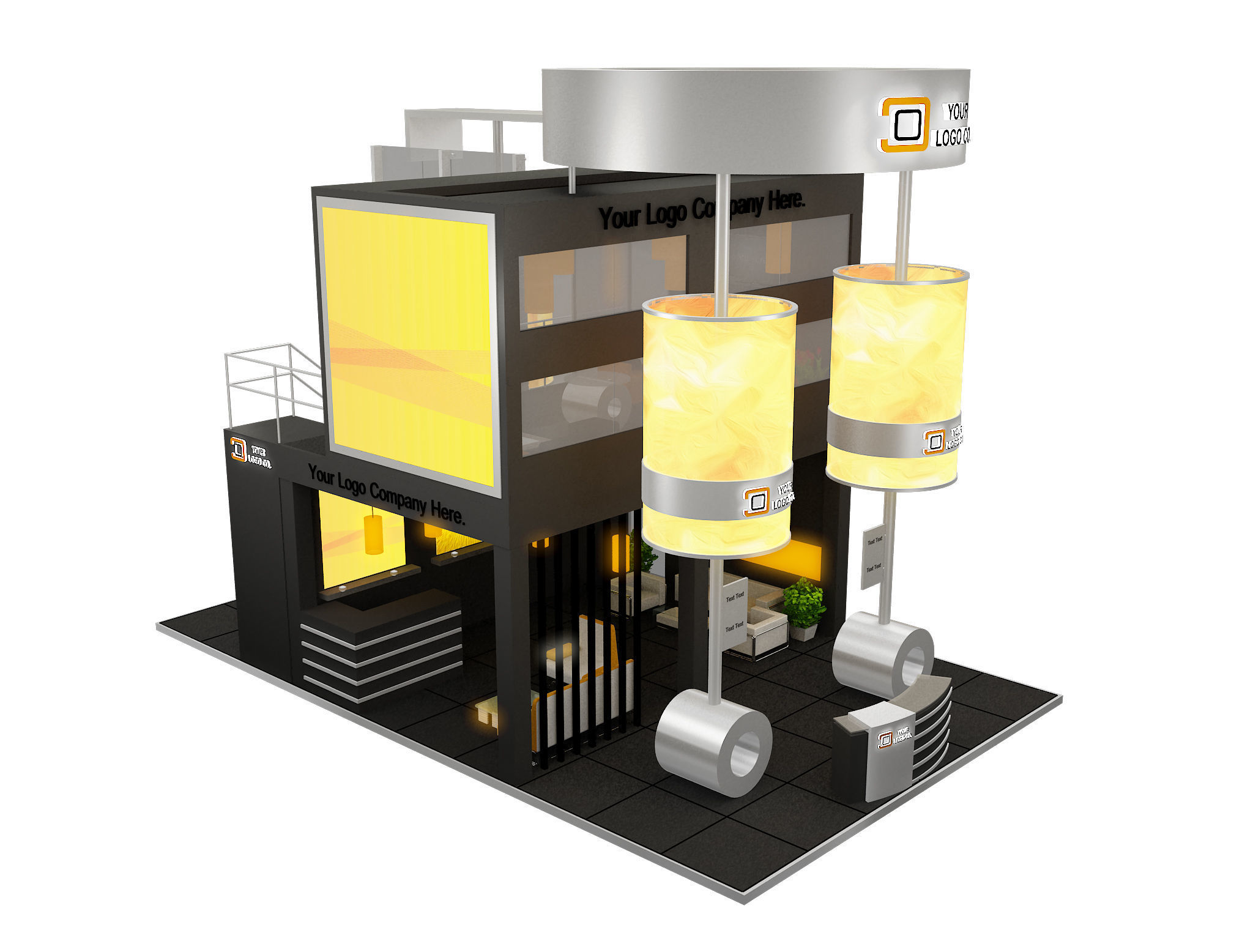 Booth Exhibition Stand a592a 3D model_14