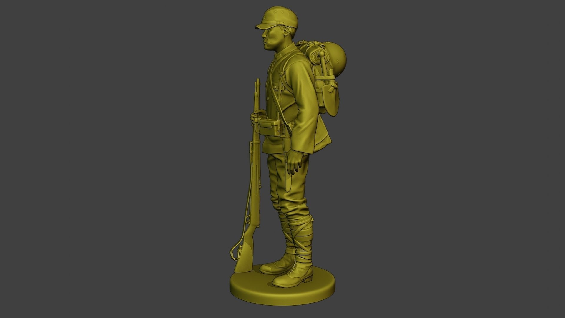 Japanese soldier ww2 Attention2 J1 3D print model_3