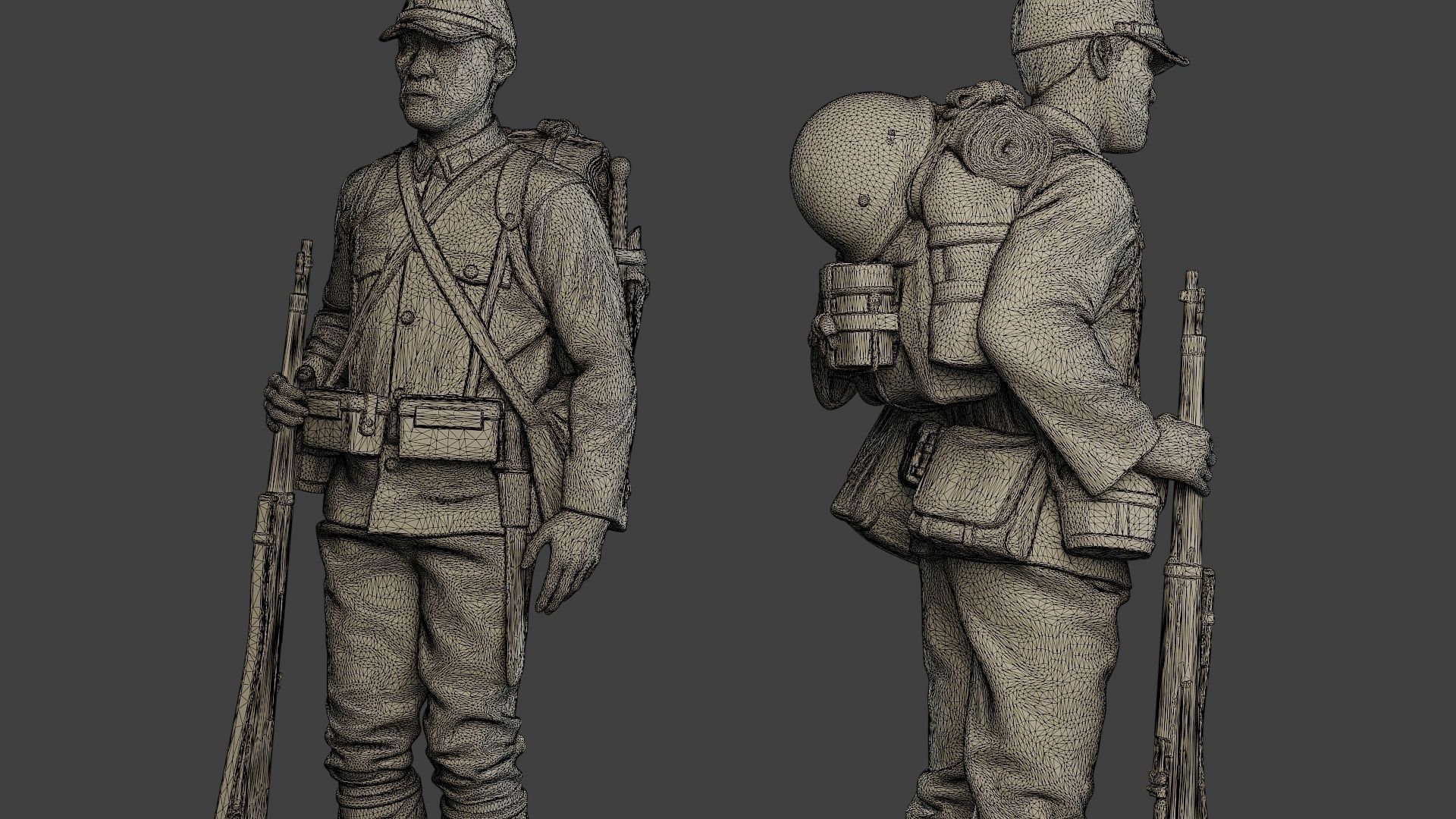 Japanese soldier ww2 Attention2 J1 3D print model_12
