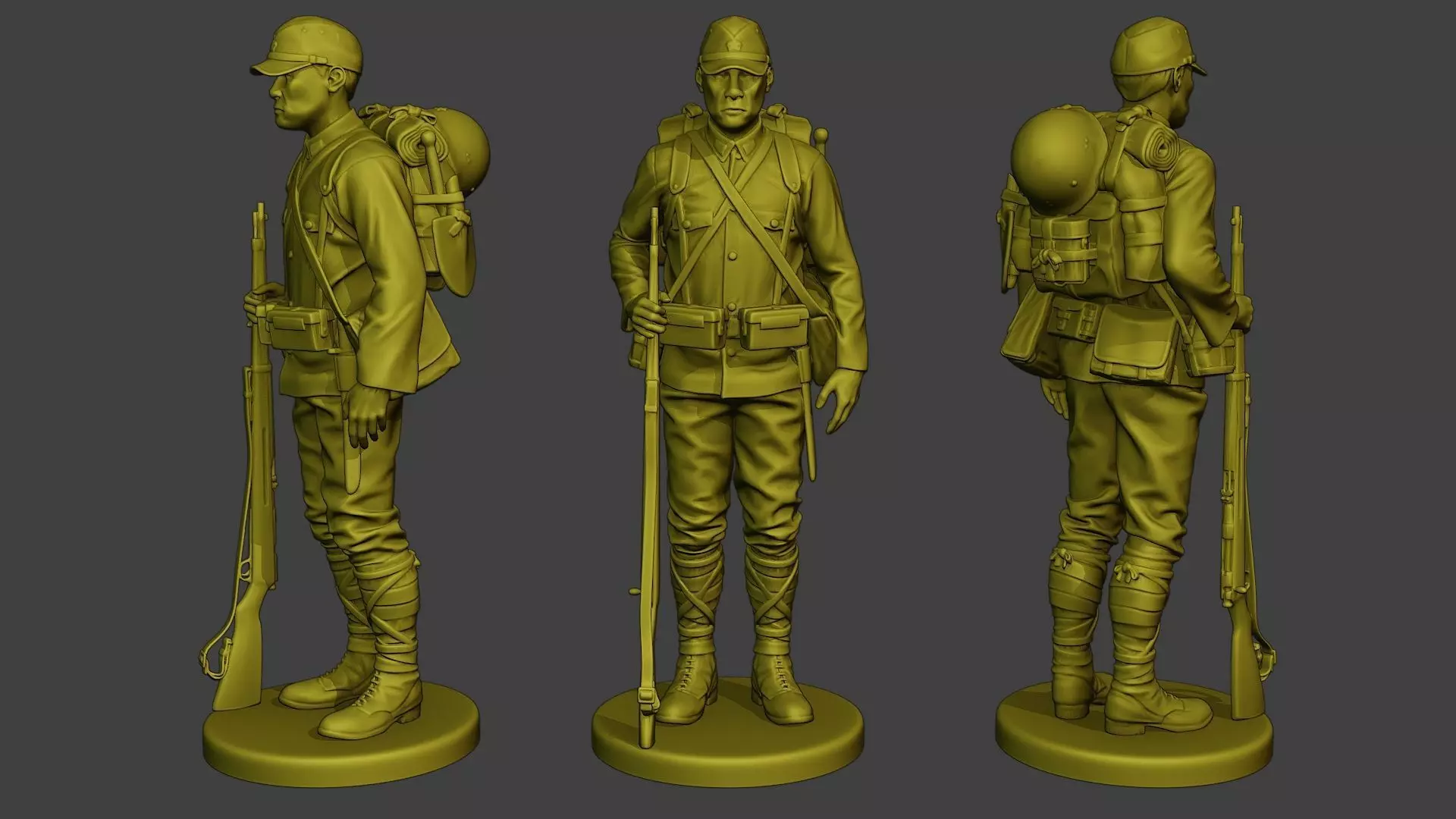 Japanese soldier ww2 Attention2 J1 3D print model_0