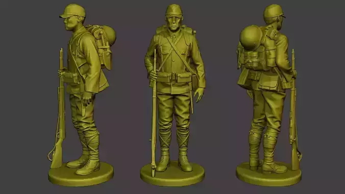 Japanese soldier ww2 Attention2 J1 3D print model