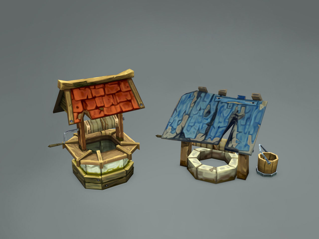 Old Wells - Handpainted