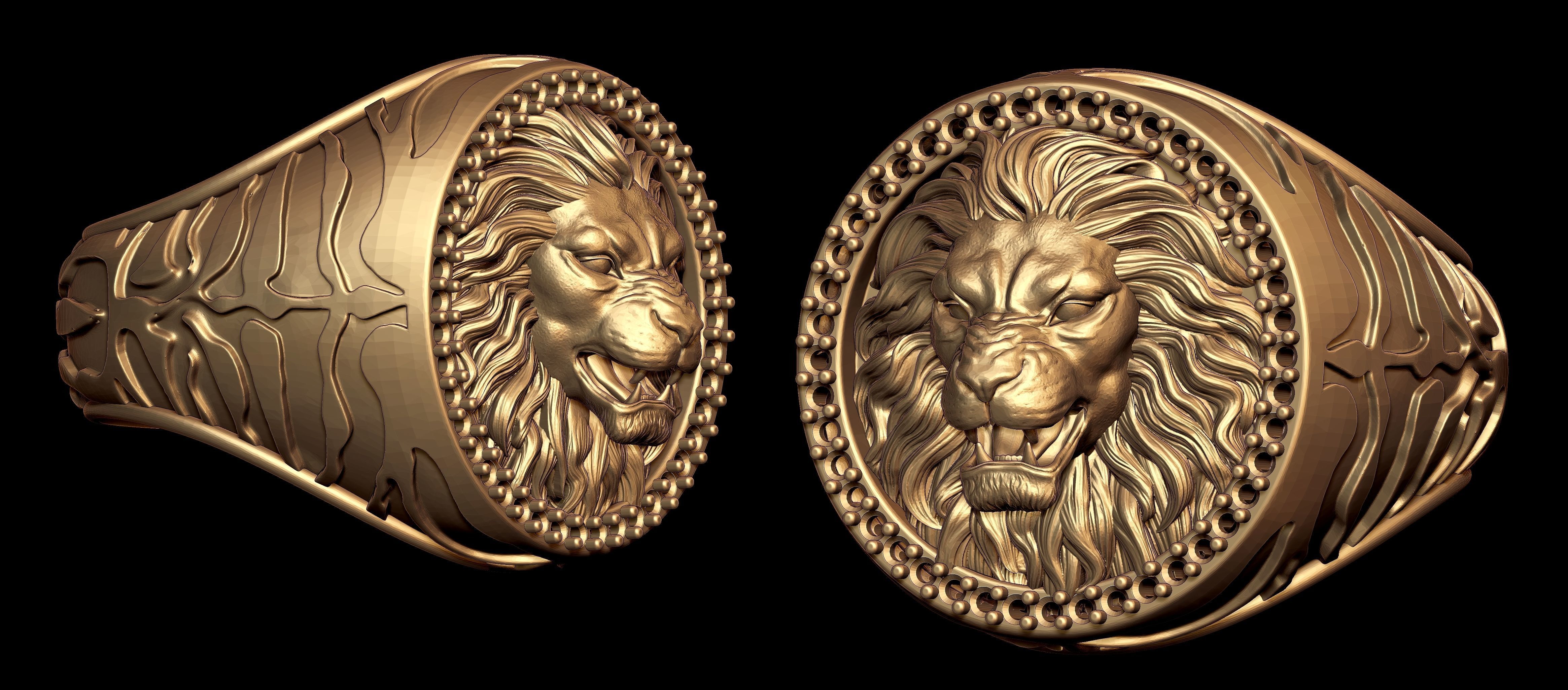 Lion Claw Textured Diamond Ring  3D print model_2