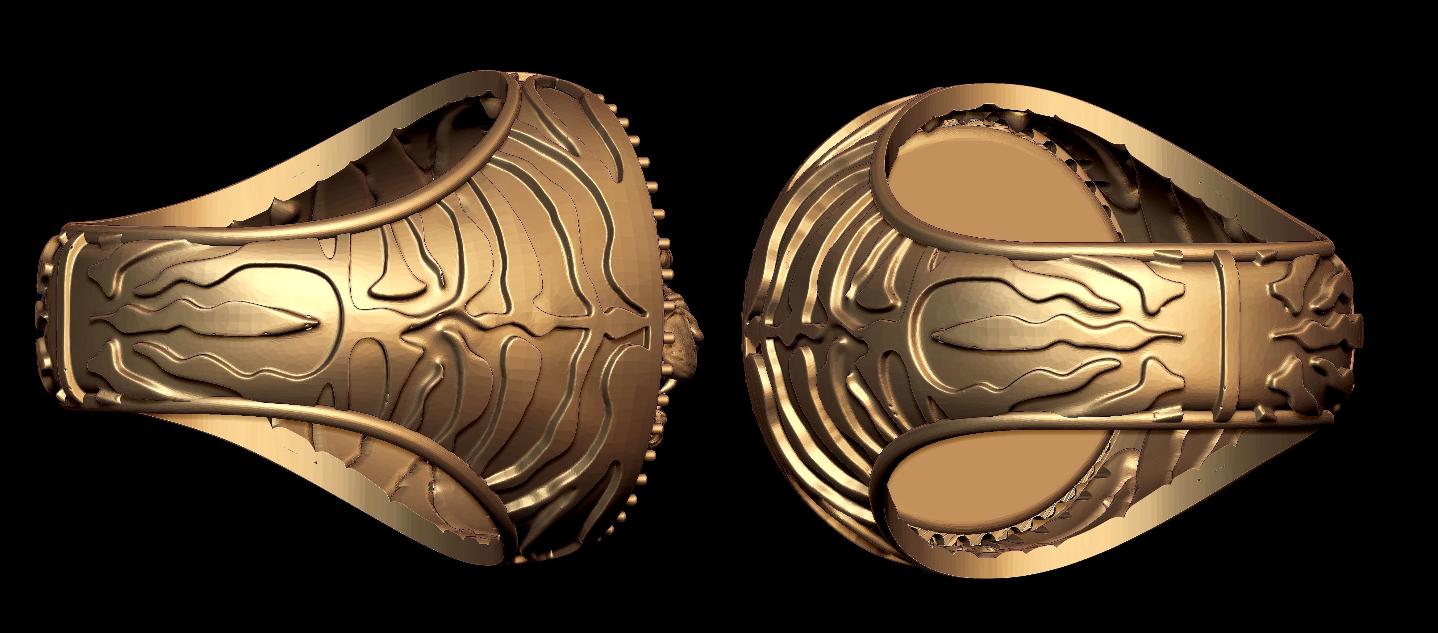 Lion Claw Textured Diamond Ring  3D print model_3