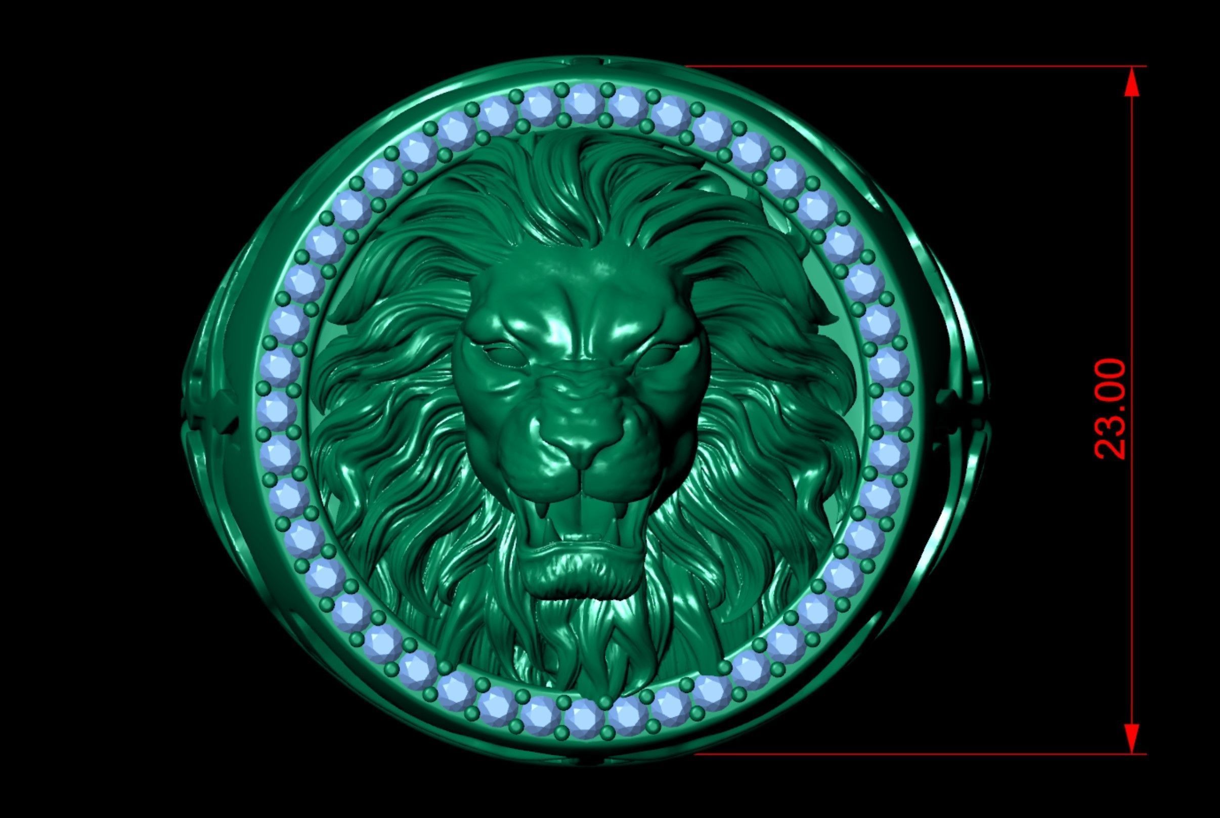 Lion Claw Textured Diamond Ring  3D print model_6