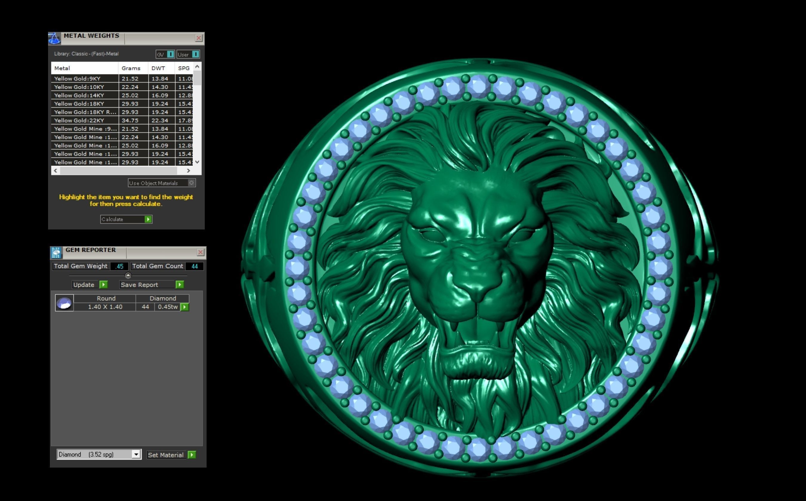 Lion Claw Textured Diamond Ring  3D print model_5