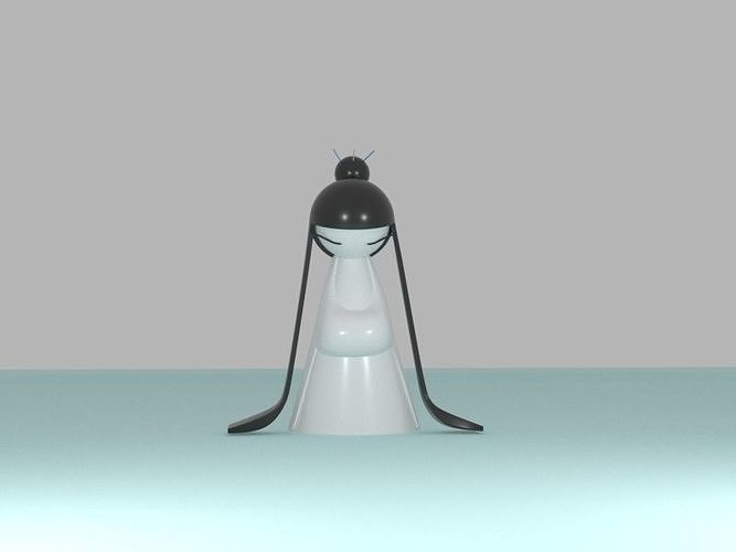 Geisha figurine Low-poly 3D model