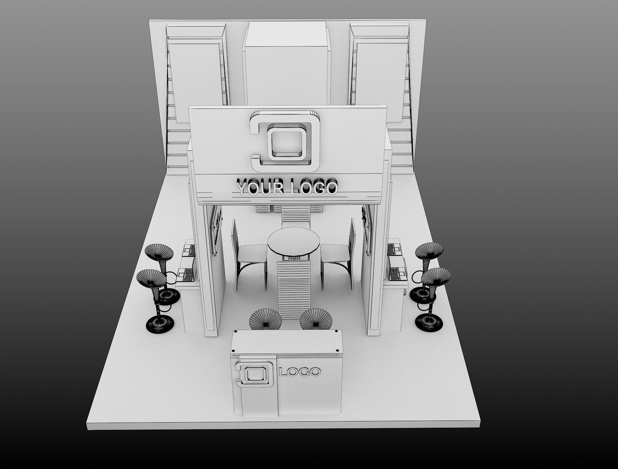 Booth Exhibition Stand a593d 3D model_9