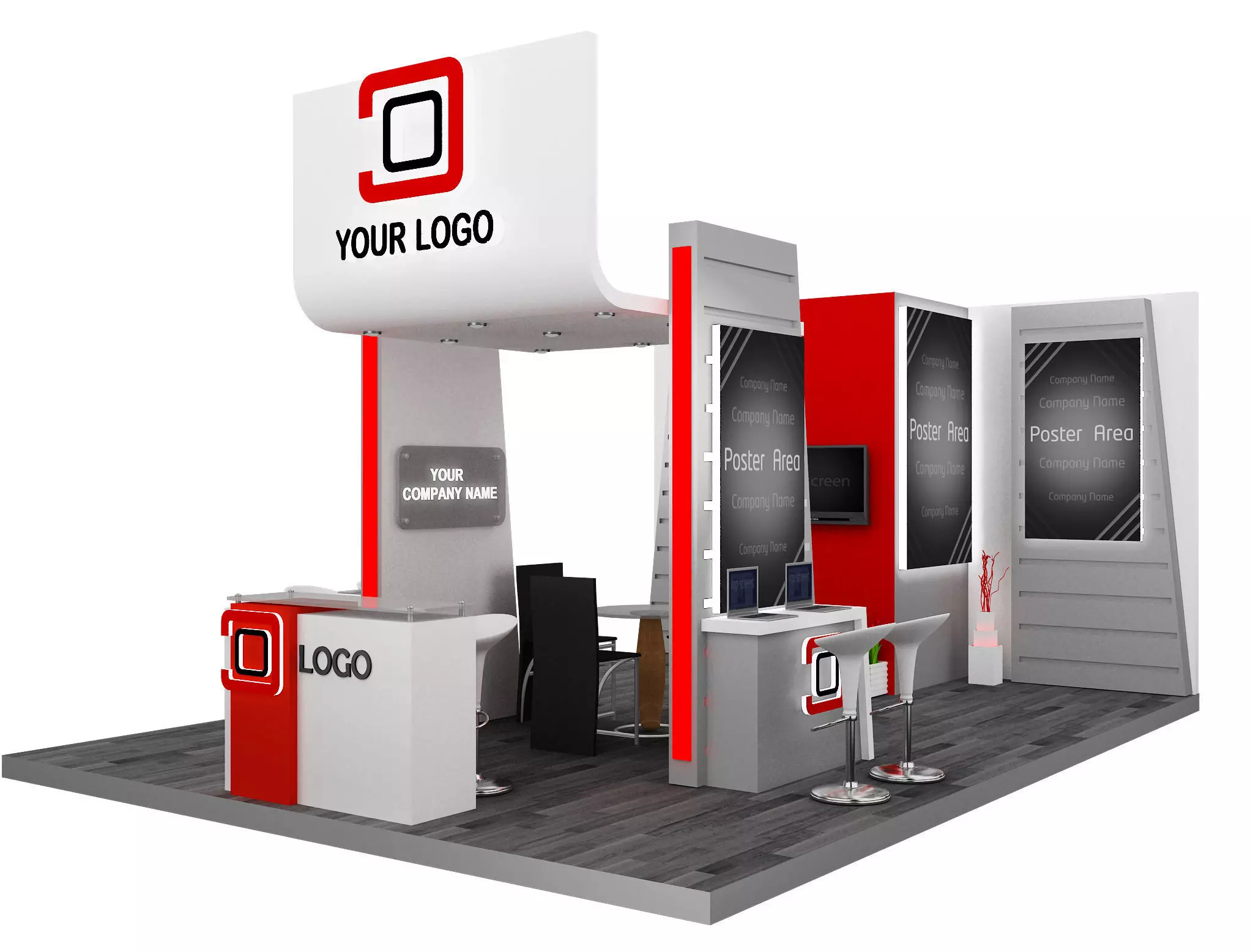 Booth Exhibition Stand a593d 3D model_0