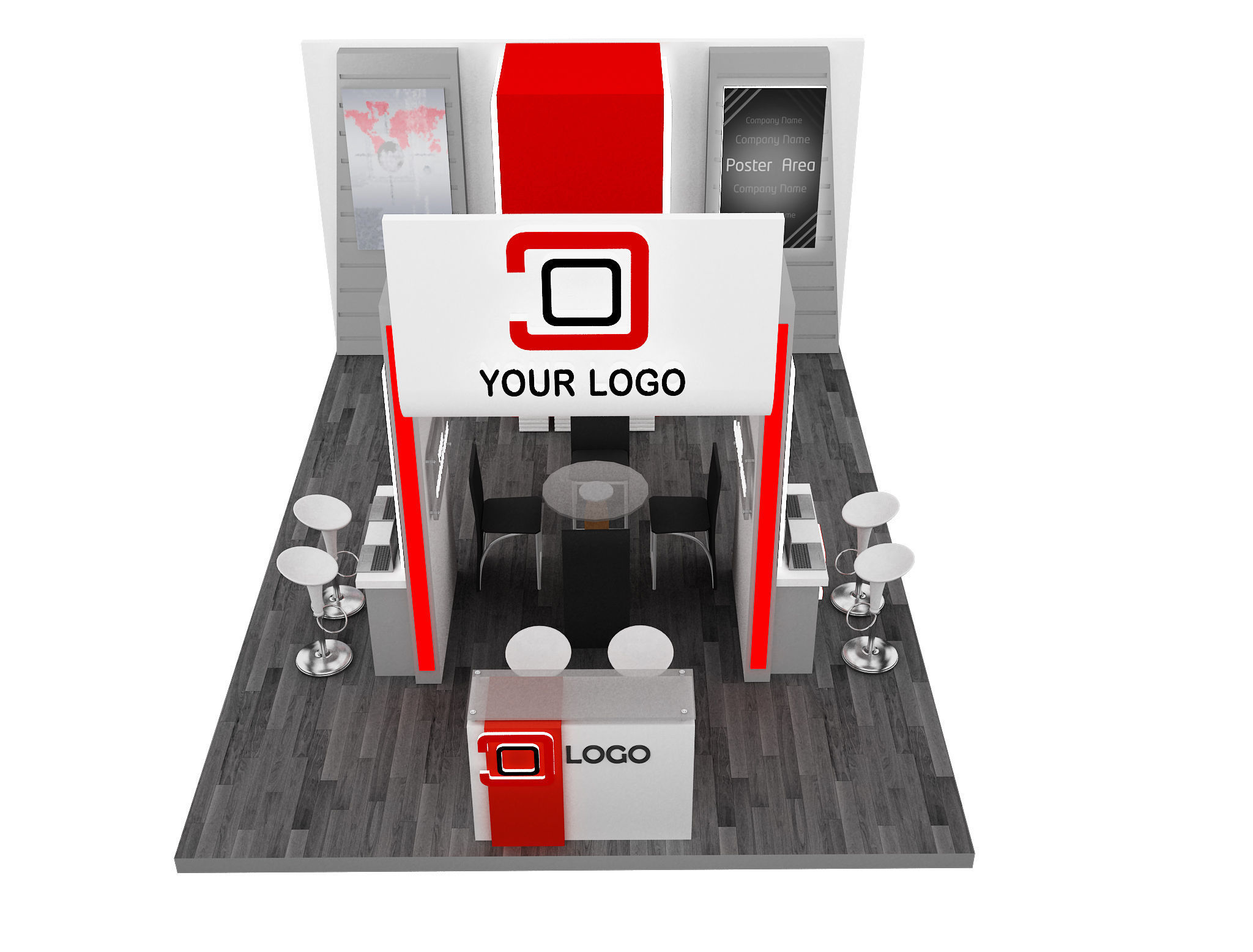 Booth Exhibition Stand a593d 3D model_8