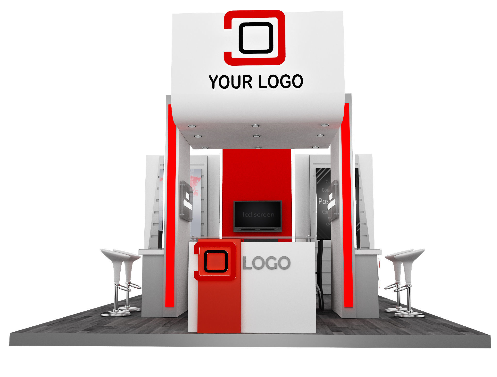 Booth Exhibition Stand a593d 3D model_10