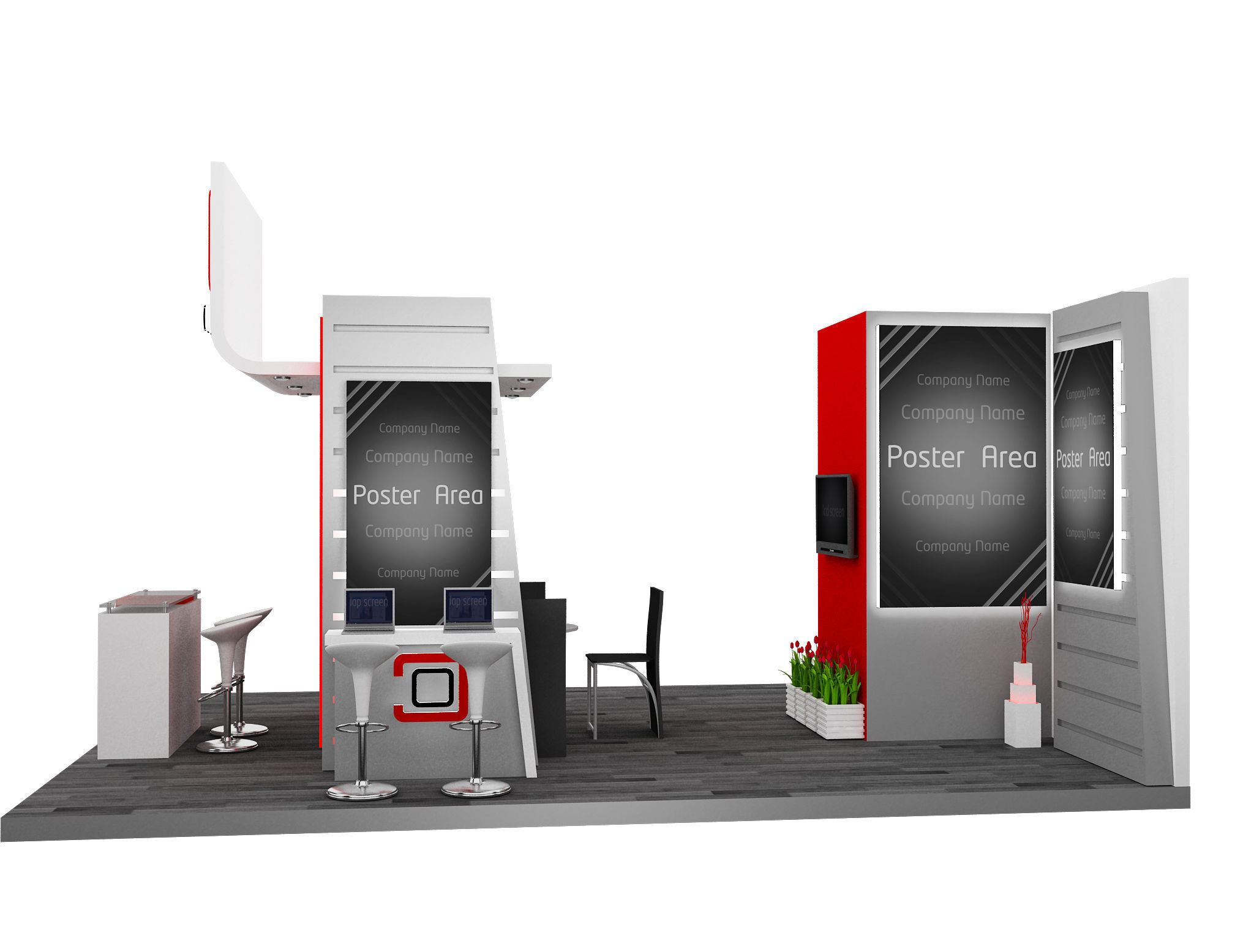 Booth Exhibition Stand a593d 3D model_6