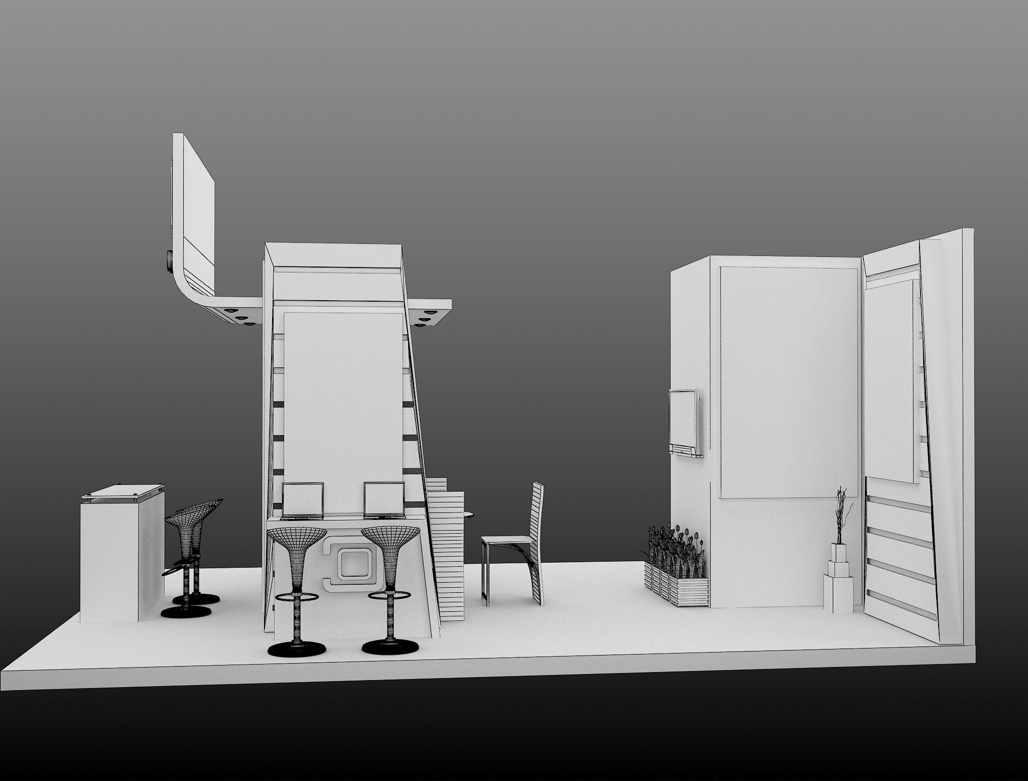 Booth Exhibition Stand a593d 3D model_7