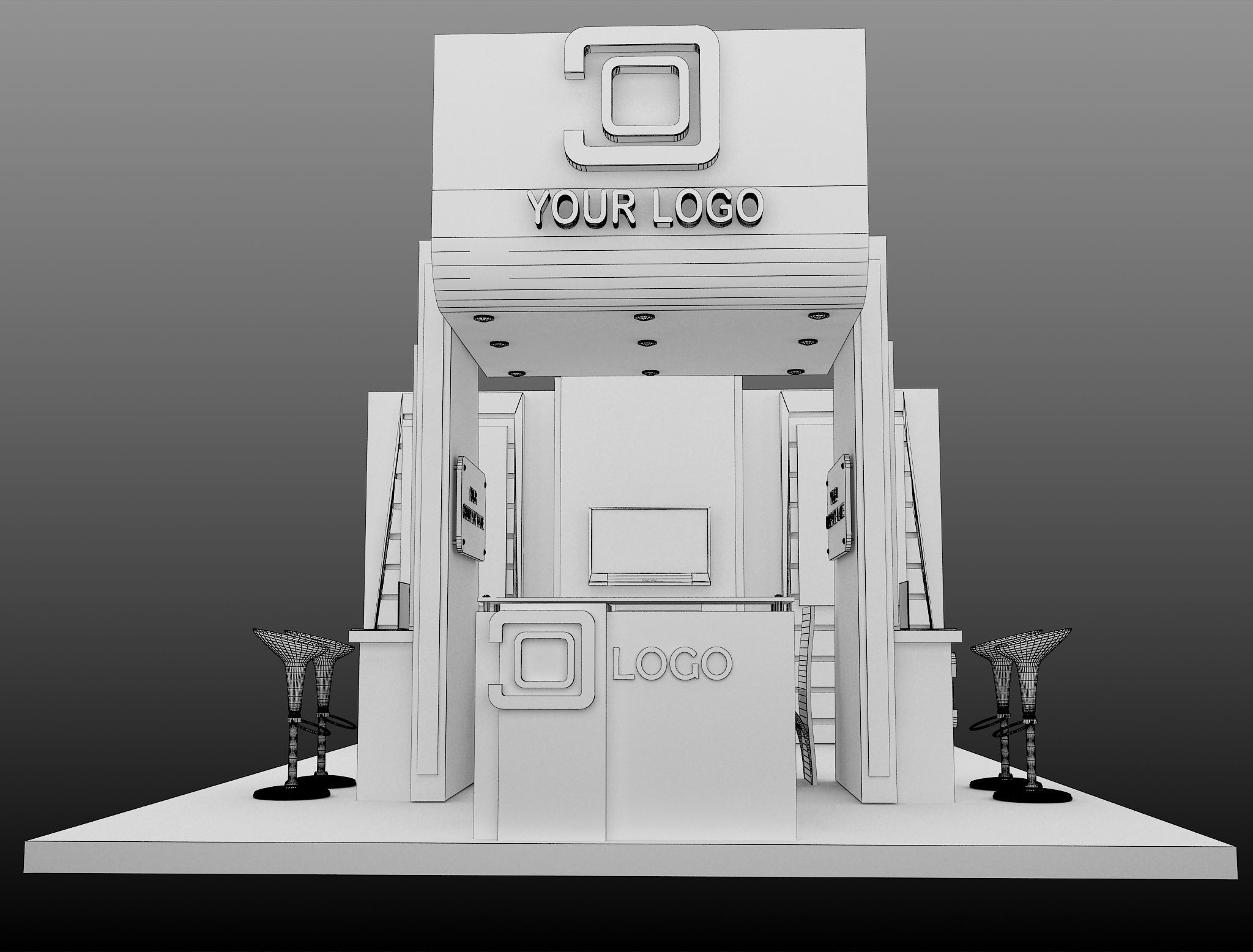 Booth Exhibition Stand a593d 3D model_11