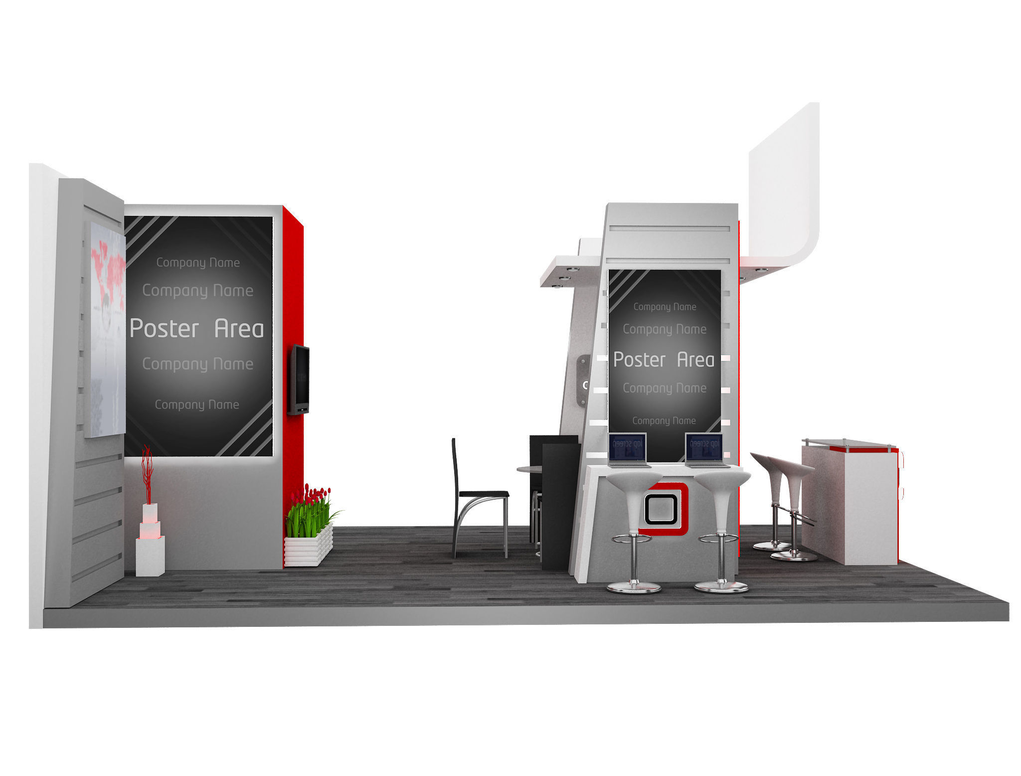 Booth Exhibition Stand a593d 3D model_4