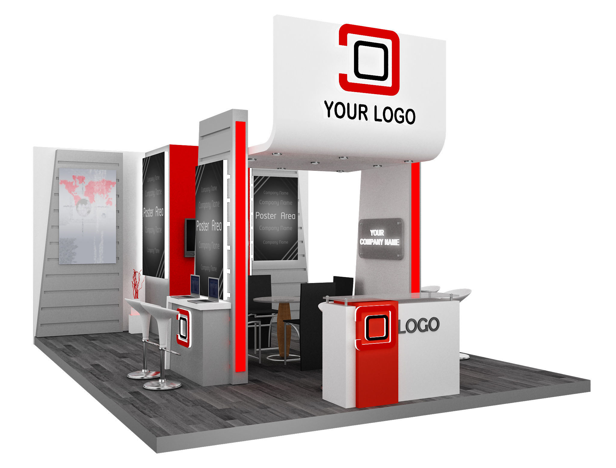 Booth Exhibition Stand a593d 3D model_2