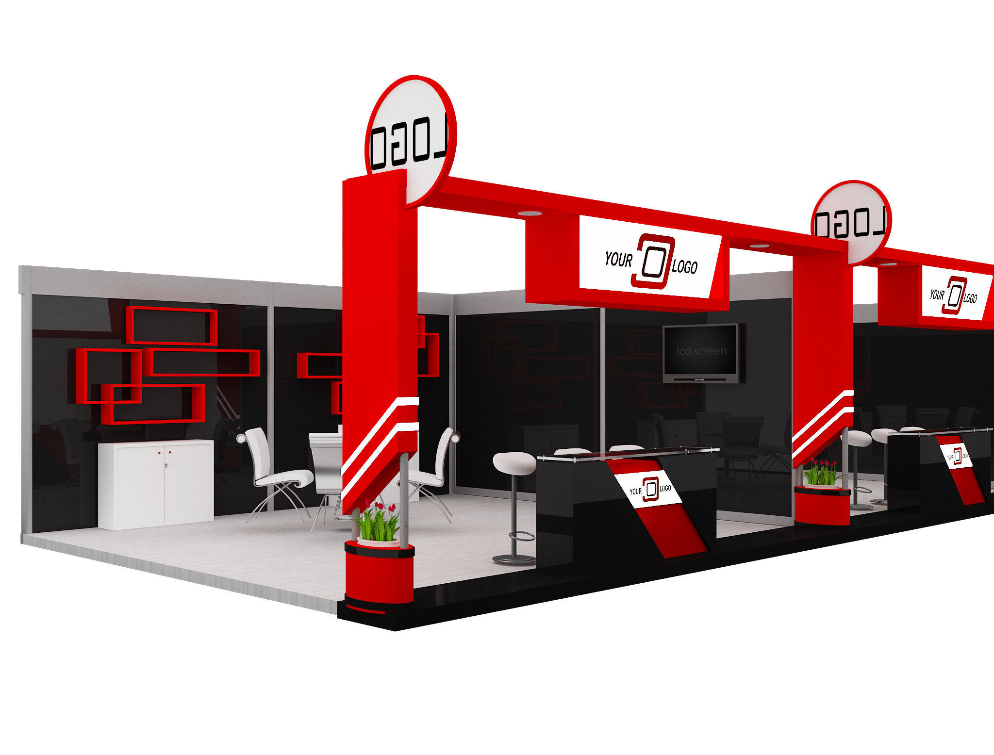 Booth Exhibition Stand a594a 3D model_12