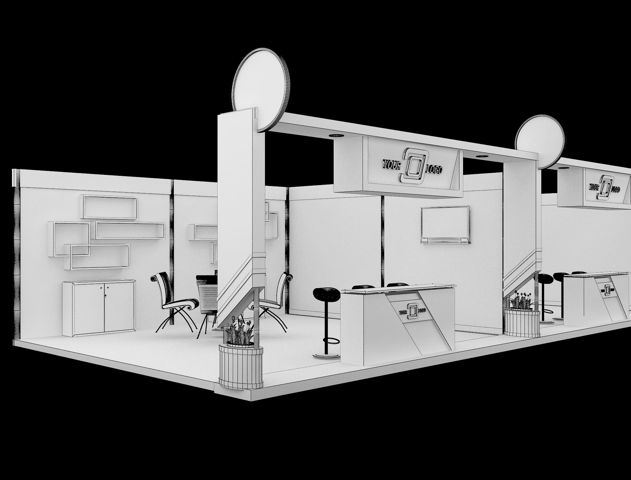 Booth Exhibition Stand a594a 3D model_13