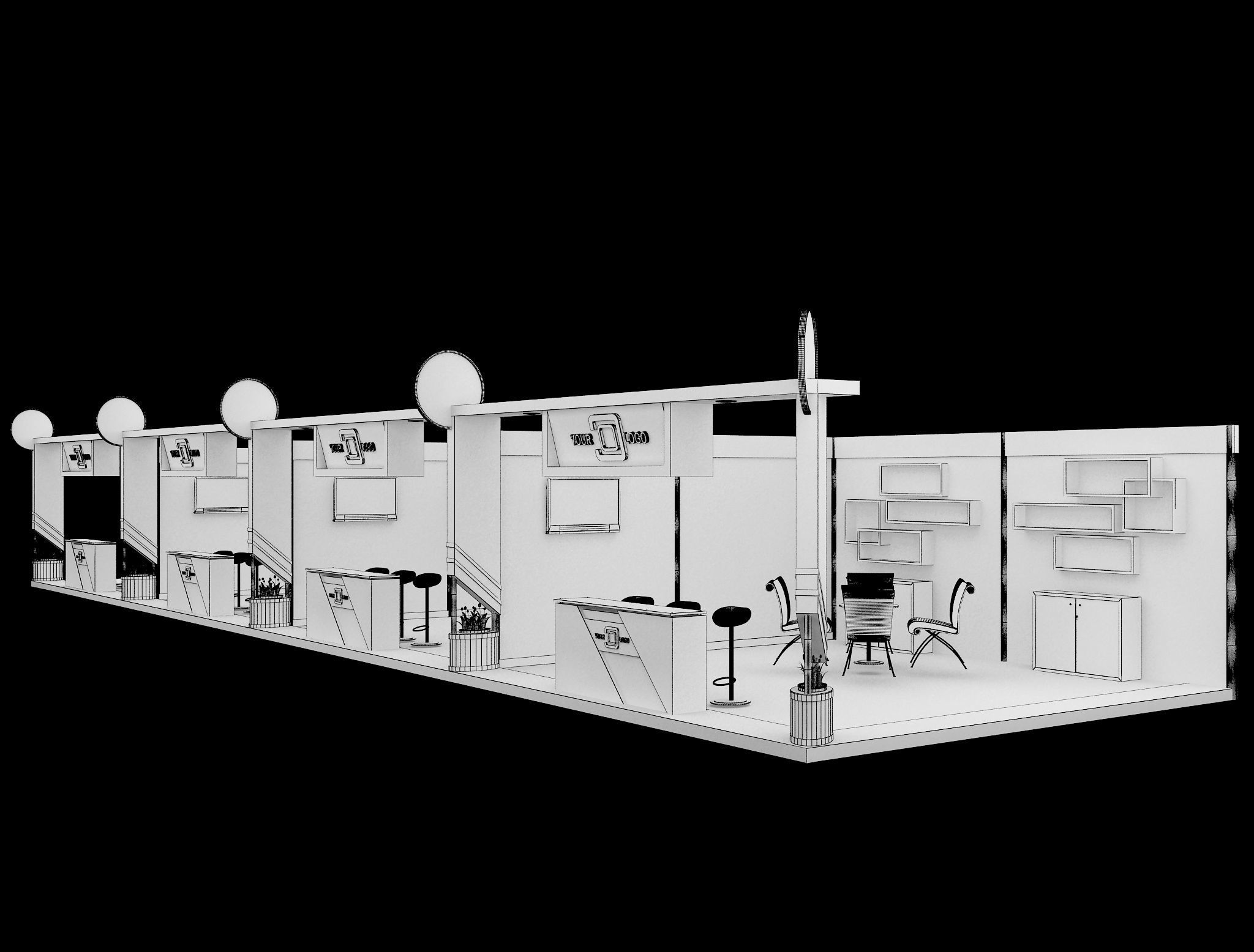 Booth Exhibition Stand a594a 3D model_1
