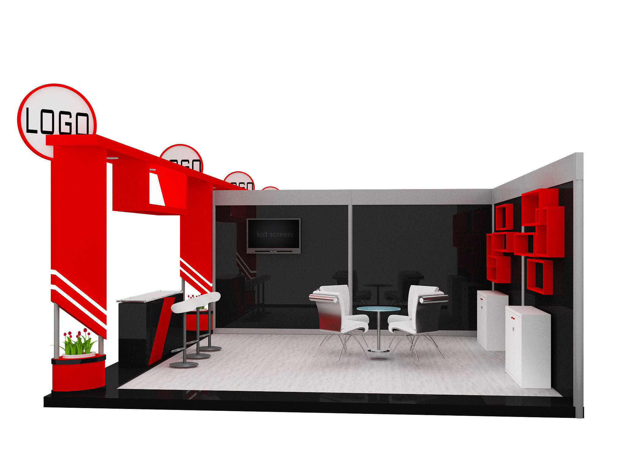 Booth Exhibition Stand a594a 3D model_8