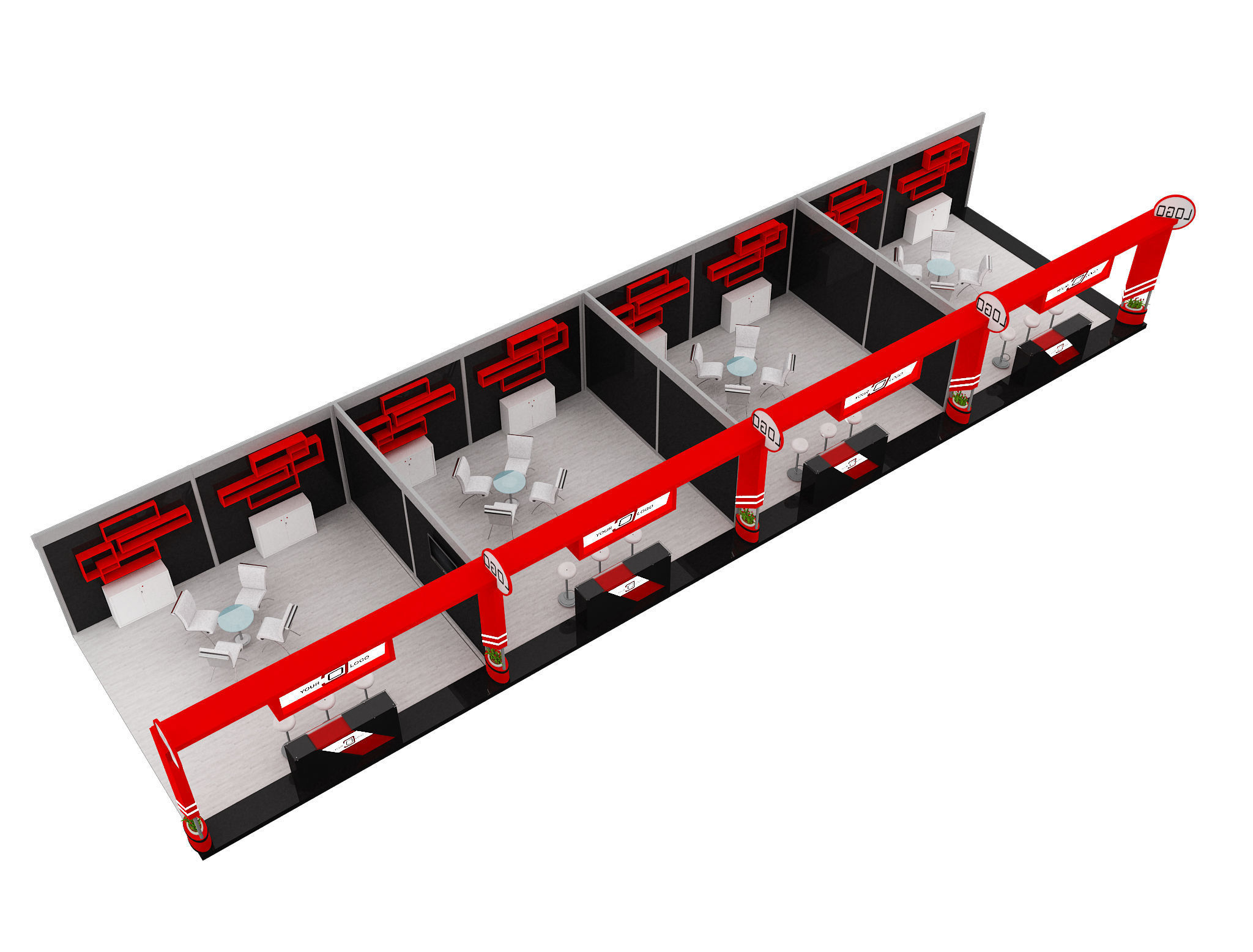 Booth Exhibition Stand a594a 3D model_4