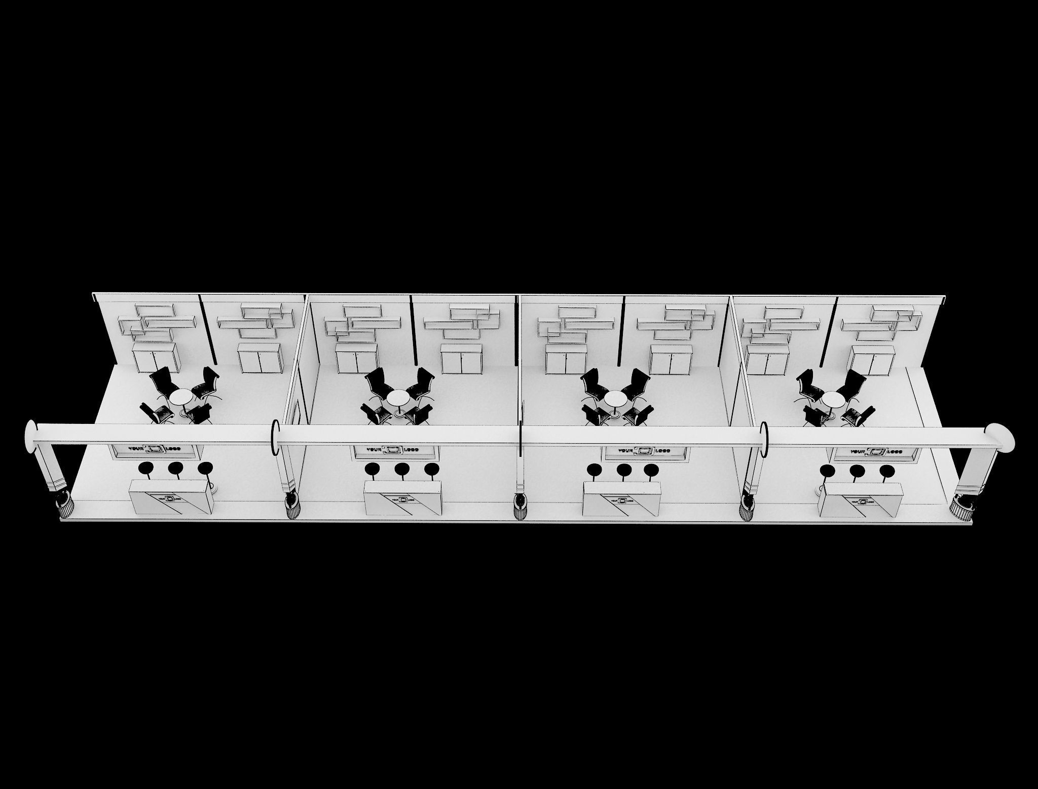 Booth Exhibition Stand a594a 3D model_11