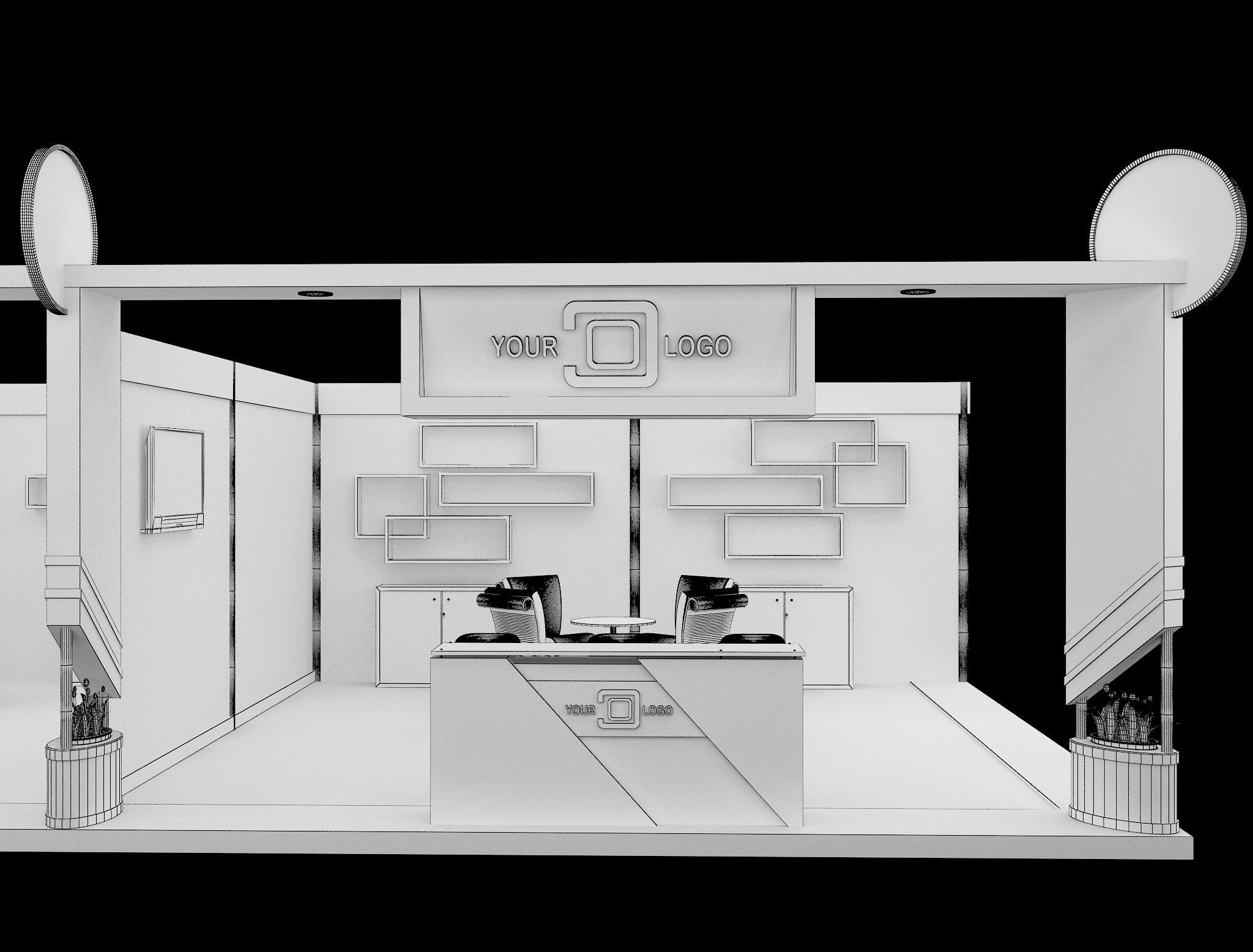 Booth Exhibition Stand a594a 3D model_15