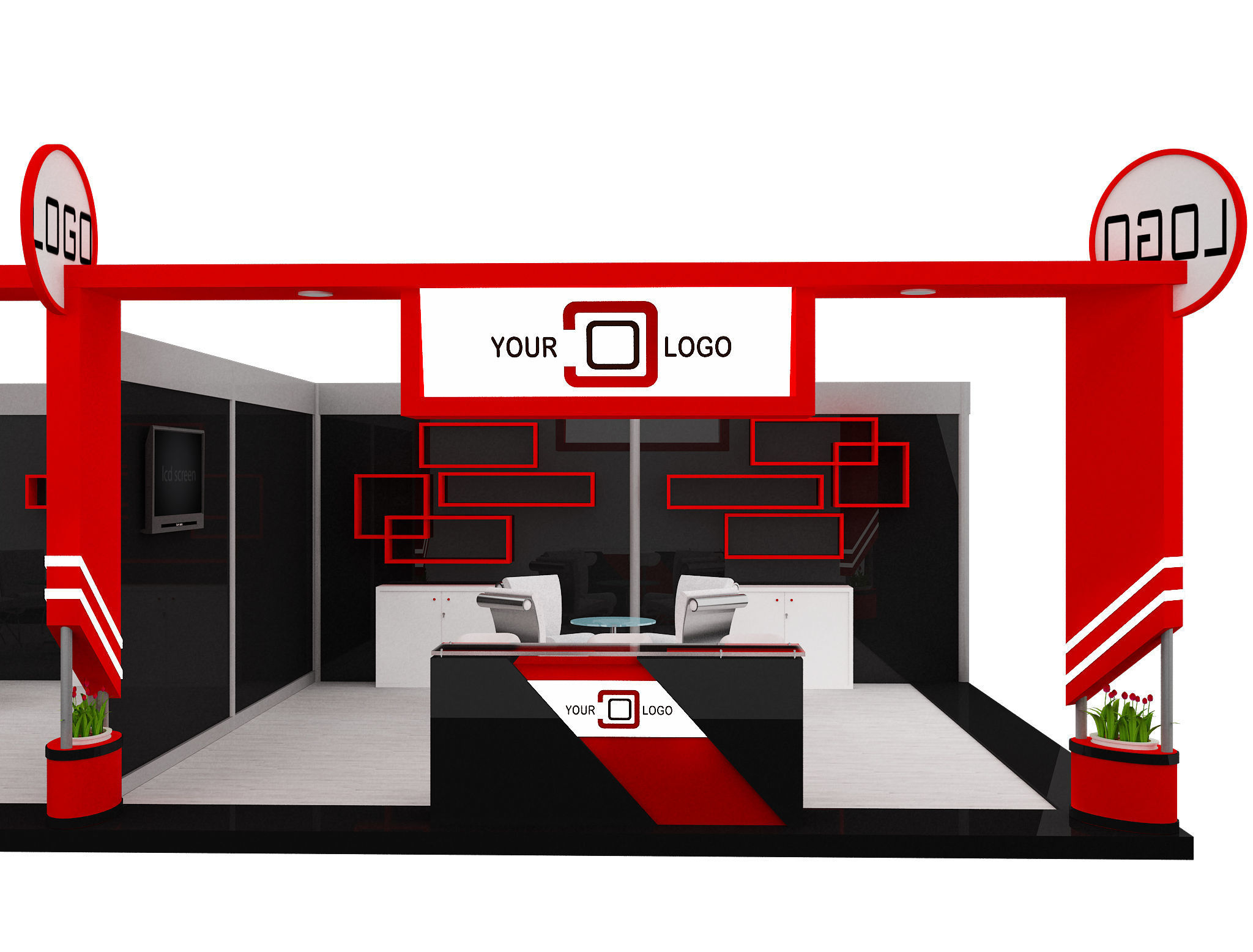 Booth Exhibition Stand a594a 3D model_14