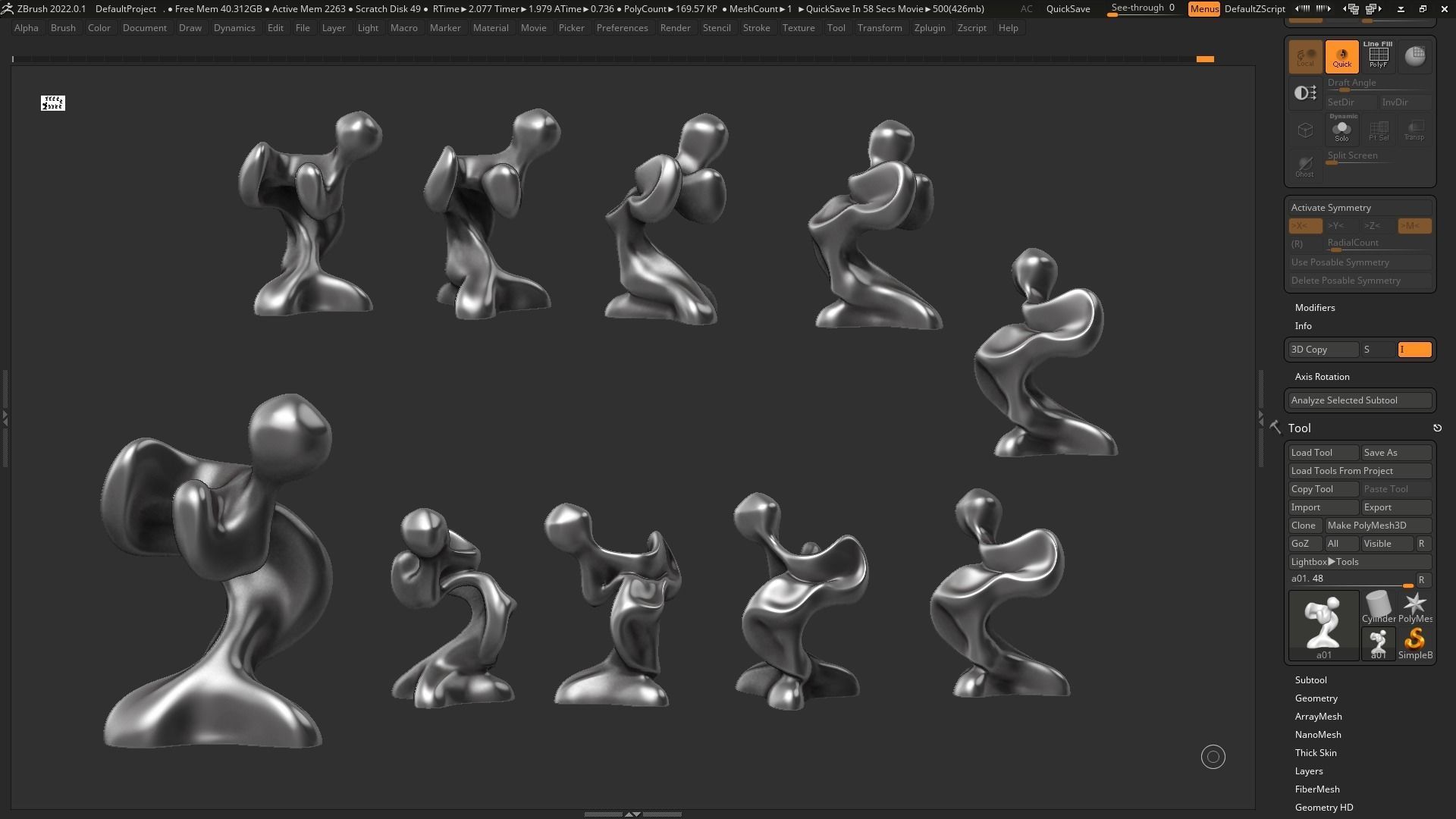 Modern Abstract Dcorative sculpture 3d print model 129 3D print model_3