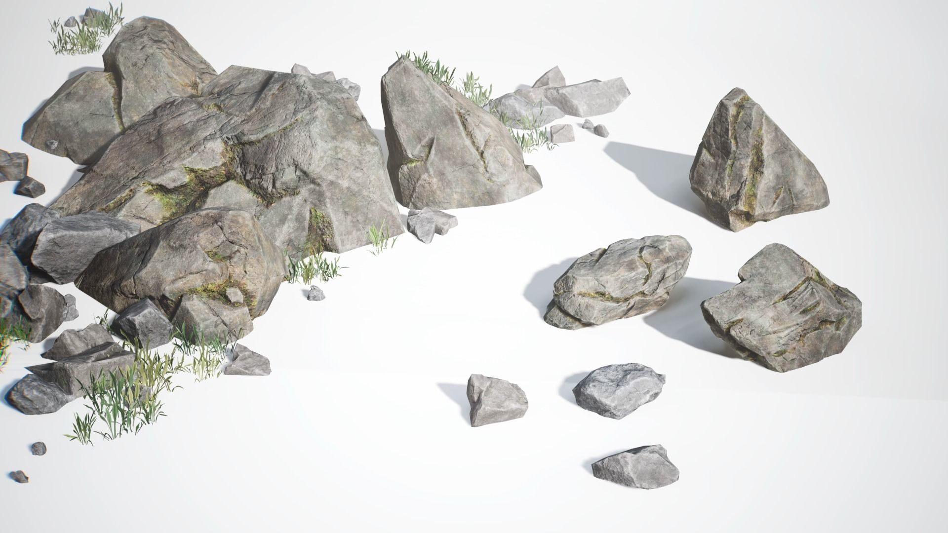 Rocky Pine Trees Forest Biome Low-poly 3D model_13