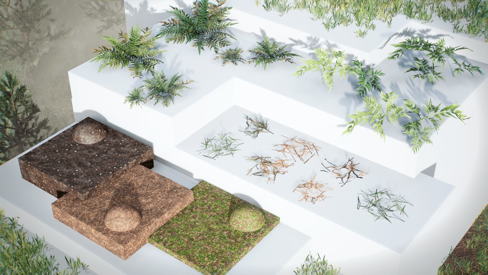 Rocky Pine Trees Forest Biome Low-poly 3D model_11