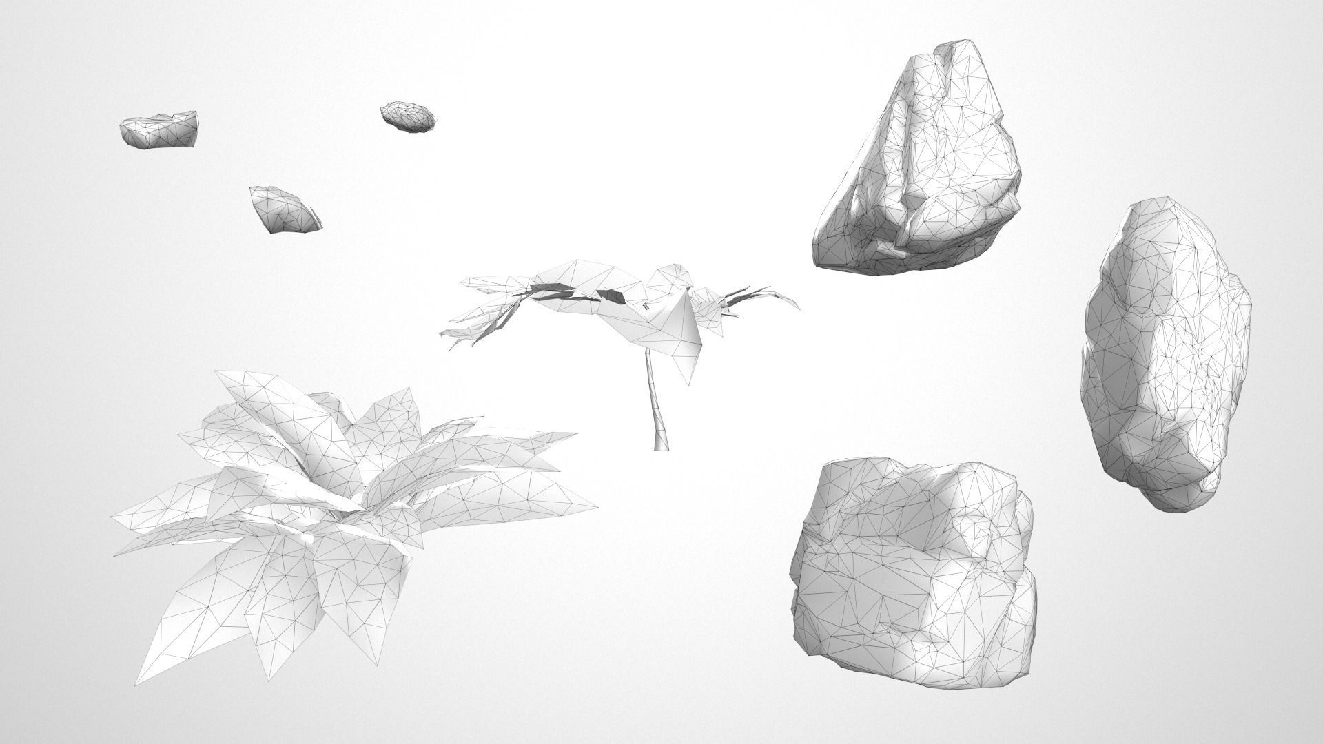 Rocky Pine Trees Forest Biome Low-poly 3D model_18