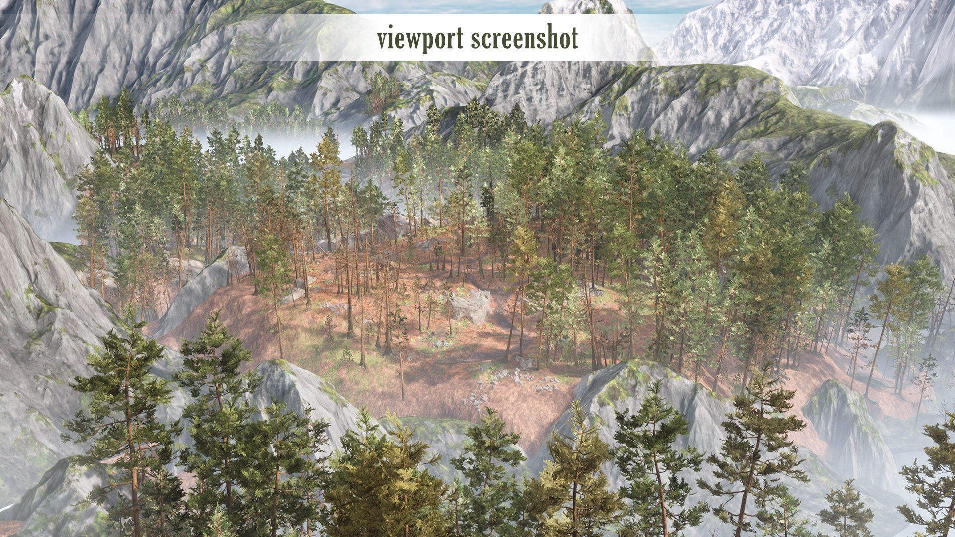 Rocky Pine Trees Forest Biome Low-poly 3D model_16