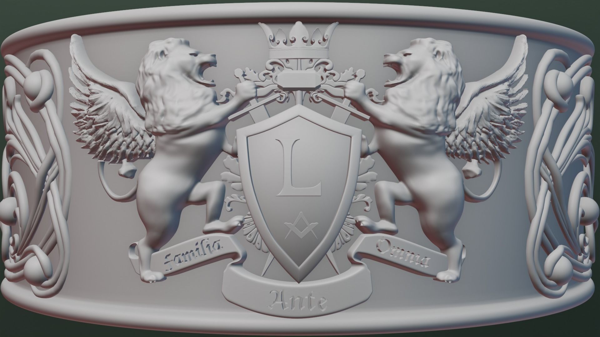 Family ring 3D print model_10