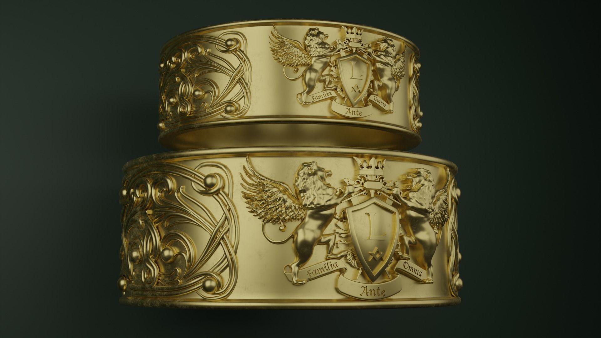 Family ring 3D print model_4