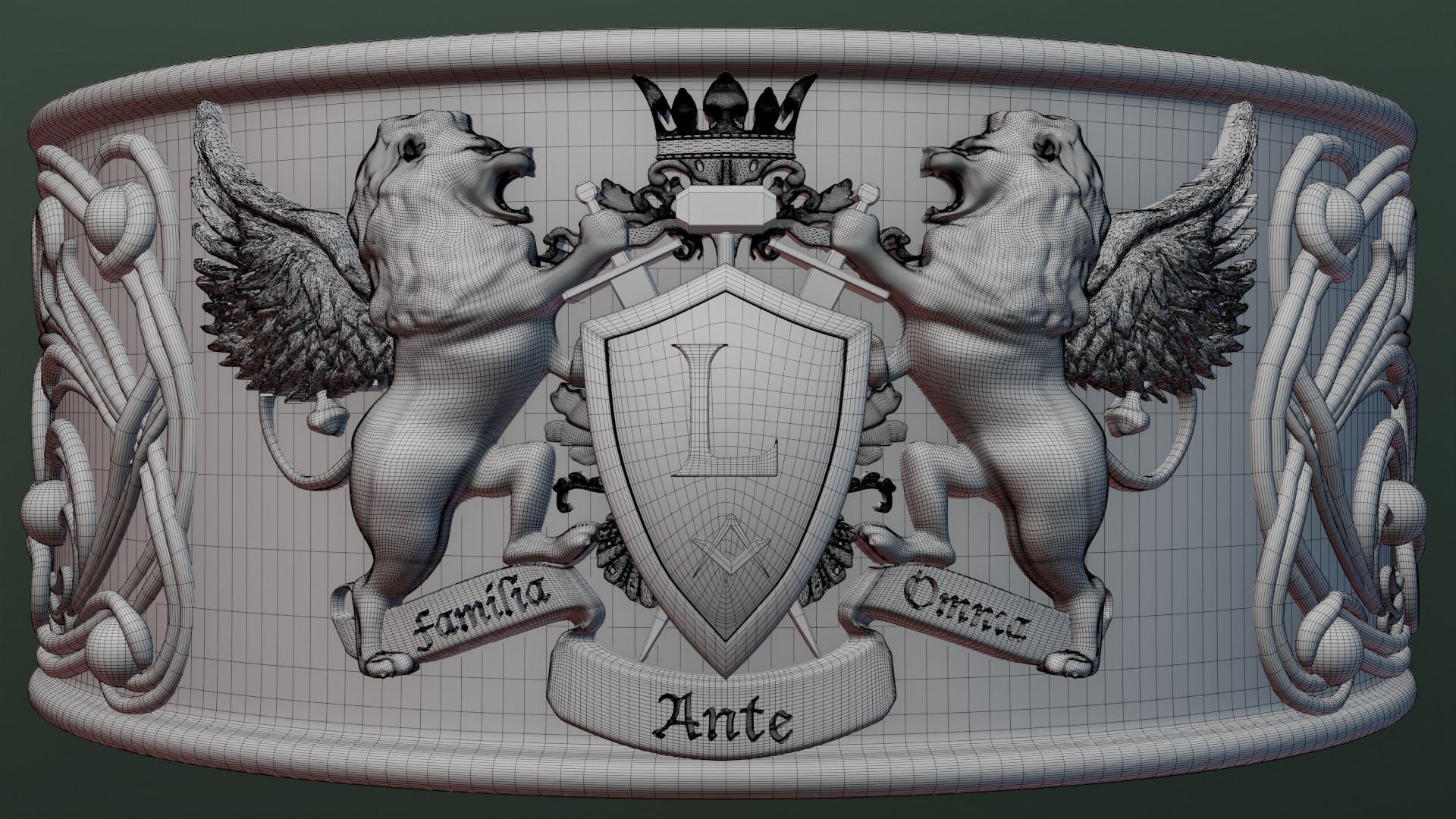 Family ring 3D print model_12