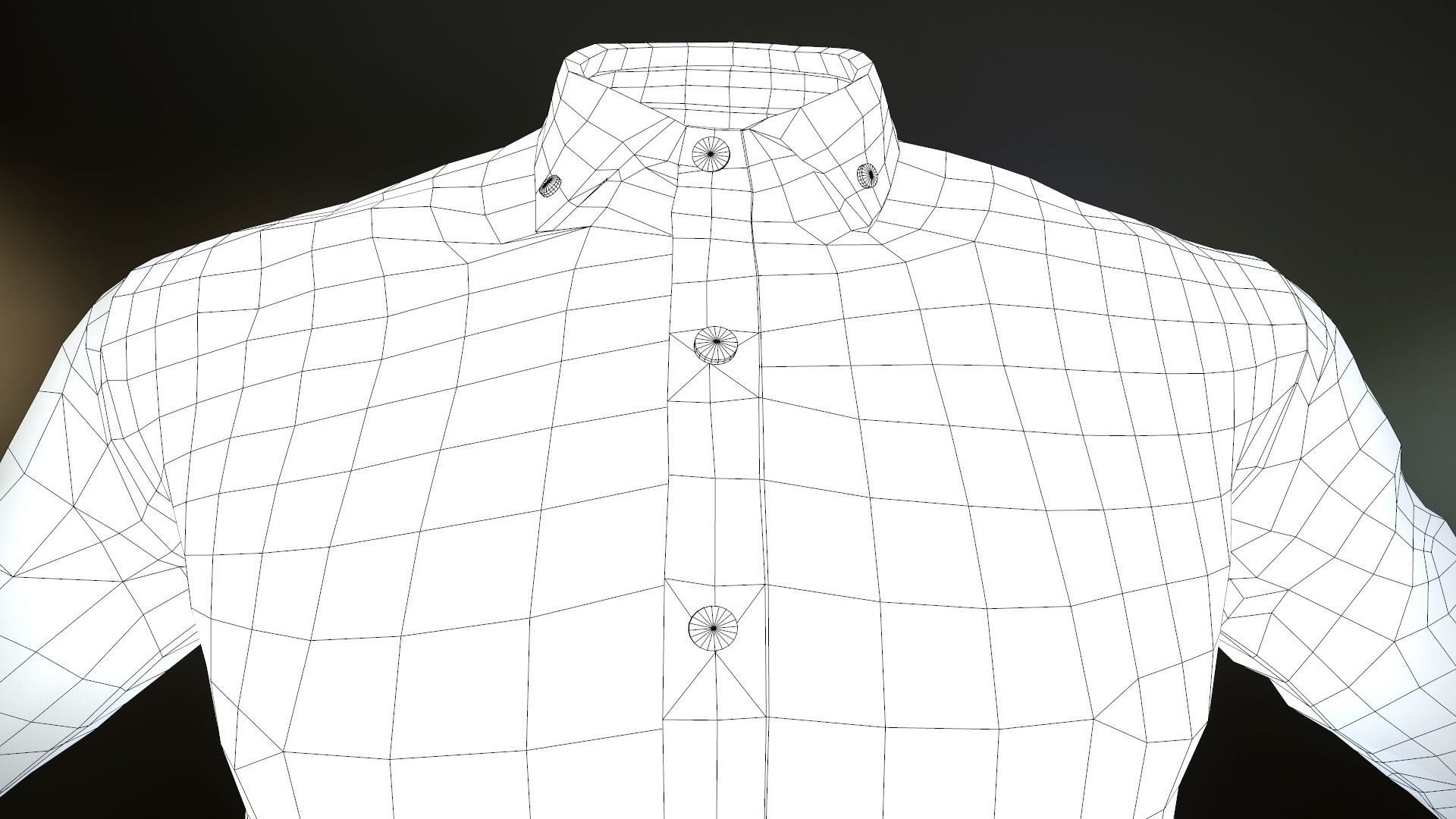 Brown Flannel Button Up Shirt  Low-poly 3D model_12