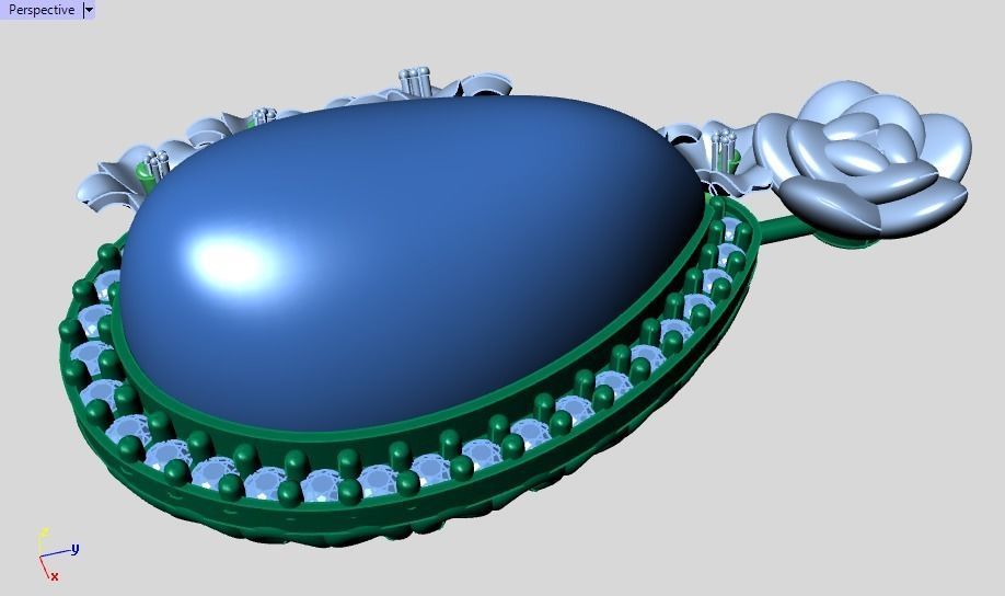 rose pendant 3D print model_21