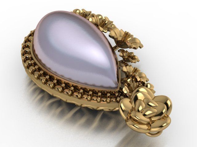 rose pendant 3D print model_14