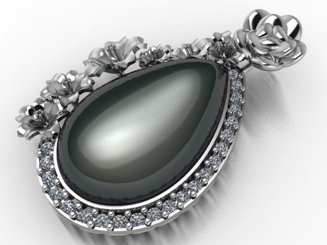 rose pendant 3D print model_3