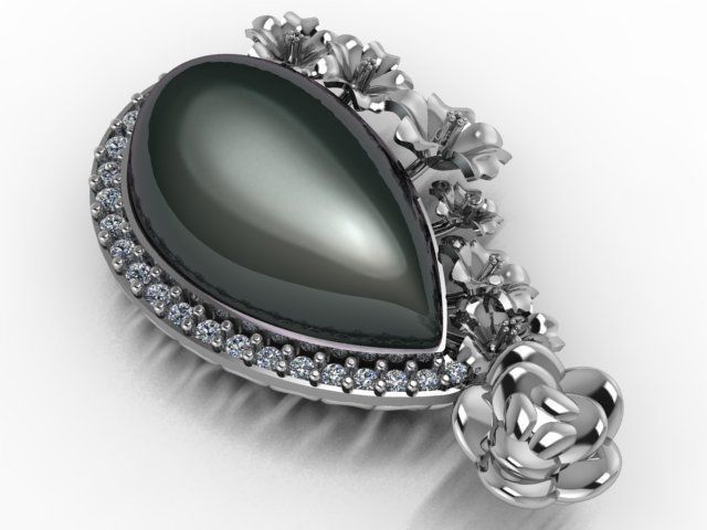 rose pendant 3D print model_1