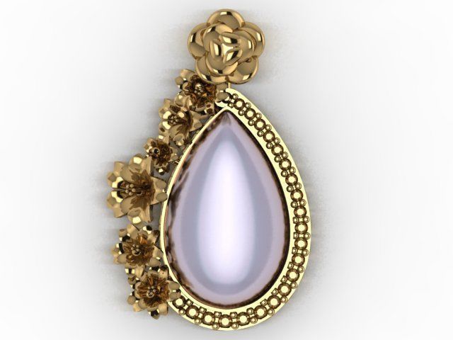 rose pendant 3D print model_7