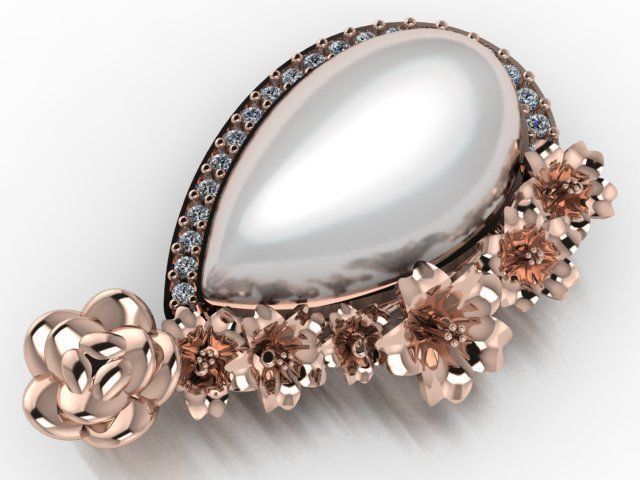 rose pendant 3D print model_5