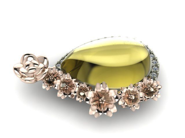 rose pendant 3D print model_47