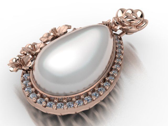 rose pendant 3D print model_2